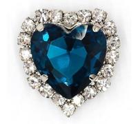 Rhinestones, 50pcs Heart Shape Glass Rhinestones with Claw Sew On Crystal Stone Metal Base Buckle for Clothes Strass Diamond Sewn(Dark Blue,8mm)