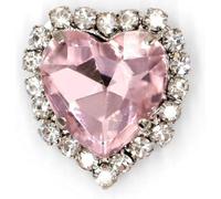 Rhinestones, 50pcs Heart Shape Glass Rhinestones with Claw Sew On Crystal Stone Metal Base Buckle for Clothes Strass Diamond Sewn(Pink,14mm)