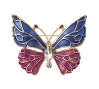 Rhinestones Butterfly Brooch Pin - Shiny Crystal Insect Inpired Lapel Pin for Ladies