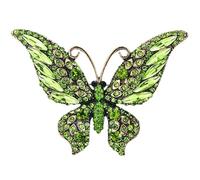 Rhinestones Butterfly Brooch Pin - Shiny Crystal Insect Inpired Lapel Pin for Ladies