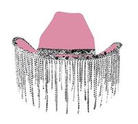 Rhinestones Cowboy Hat For Girls Sequins Rhinestones Fringe Cowgirl Hat Birthday Party Costume Accessory Cowboy With Sequins Fringe Cowgirl Costume For Women Adult Girls To Wear Western Party