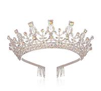 Rhinestones Crystal Crowns and Tiaras with Comb Headband Wedding Tiaras for Bride Princess Crown Crystal Crowns and with Comb Headband
