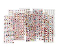Rhinestones, D: 2-10 mm, sheet 27x9 cm, 12asstd. sheets