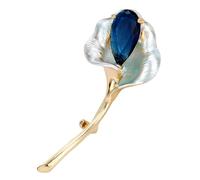 Rhinestones Decorated Brooch Flower Vintage Clothing Accessory Alloy Texture Sparkling Pin Suitable for Formal Event Chinese Flower Jewelry Pin