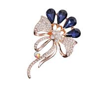 Rhinestones Decorated Brooch Metal Vintage Clothing Accessory Alloy Texture Sparkling Pin Suitable For Formal Event Floral Brooch
