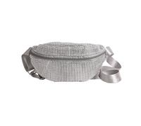 Rhinestones Decorated Waist Pack for Women Stylish Adjustable Waist Bag with Phone Pocket Casual Travel Essential Women Nylon Crossbody Bag