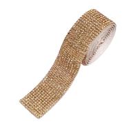 Rhinestones Diamond Ribbon, Rhinestone Ribbon Self Adhesive Multicolor 1 Yard 2-10 Rows 0.4-2cm for DIY Crafts(Light Colorado Topaz,1YARD(90CM)-6ROWS(1.2CM))