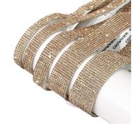 Rhinestones Diamond Ribbon, Self Adhesive Rhinestone Ribbon 1 Yard Multicolor 0.8-2.5cm(Yellow,12 Rows(2.5cm))
