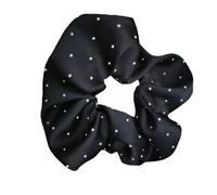 Rhinestones Embellished Elastic Hair Bands Sparkling Soft Fabric Scrunchies For Women Daily Use And Special Event Soft Elastic Hair Ties For Women