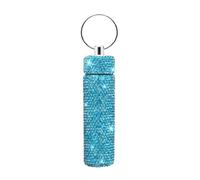 Rhinestones Embellished Pills Case Practical Aluminum Storage Pills Holder for Travel Or Home Convenience