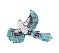 Rhinestones Encrusted Large Hummingbird Brooch Colorful Bird Pin Versatile Jewelry For Celebrations Prom Accessories Wedding Brooch