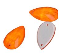 Rhinestones, Flatback Rhinestones 12/20/28pcs/Pack Drop Shape Glass Glow Rhinestone Crystal for Dresses Clothing Sew on Stone Beads for Crafts Strass(Orange,13x22mm 20pcs)