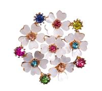 Rhinestones Flower Pin For Casual Formal Outfits Sparkling Crystal Floral Shaped Brooch Women Jewelry Accessories Fashionable Floral Brooch For Outfits