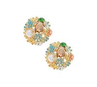 Rhinestones Flower Studs Earrings Elegant Rhinestones Flower Earrings Unique Ear Adornment For The Modern Woman Trendy Women’s Accessories