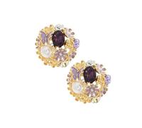 Rhinestones Flower Studs Earrings Elegant Rhinestones Flower Earrings Unique Ear Adornment For The Modern Woman Trendy Women’s Accessories