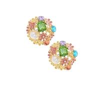 Rhinestones Flower Studs Earrings Elegant Rhinestones Flower Earrings Unique Ear Adornment For The Modern Woman Trendy Women’s Accessories