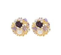 Rhinestones Flower Studs Earrings Elegant Rhinestones Flower Unique Ear Adornment For The Modern Woman Party Date Night