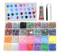 Rhinestones for Bedazzling for Crafting, Bedazzled Gems Rhinestone Kit, Bedazzling Gems Flat Back Crafts, 28 Mixed 3mm Flatback Rhinestones Jewels for DIY Diamond Art Clothes Shoes Nail Art