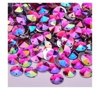 Rhinestones for Clothes, 1000 pcs 10mm Multicolor Round Acrylic Crystal Flat Back Sewing Rhinestones(Rose AB)