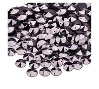 Rhinestones for Clothes, 1000 pcs 10mm Multicolor Round Acrylic Crystal Flat Back Sewing Rhinestones(Gun Balck)