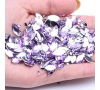 Rhinestones for Clothes, Acrylic Flat Back Marquise Rhinestone Beads Multicolor Multiple Sizes DIY Jewelry Nails Art(07 Light Purple,2x4mm 200pcs)