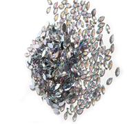 Rhinestones for Craft,500Pcs Rhinestone, Horse Eye Shape Ab Gems Flatback Rhinestones Scrapbooking Sequins 7X15Mm for Wedding DIY Party Decor White Craft (#1)