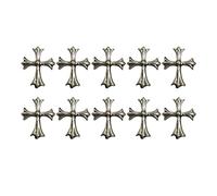 Rhinestones for Craft Rhinestone 3D Nail Art Accessories Metal Studs Retro Punk Nail Rivet DIY Tools 10Pcs Silver Cross