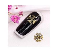 Rhinestones for Craft Rhinestone 3D Nail Art Accessories Metal Studs Retro Punk Nail Rivet DIY Tools 10Pcs Golden Cross