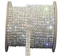 Rhinestones for Crafting 1 Yard Double Row Sew on Rhinestone with 600 Glass Rhinestones, Easy to Cut & Apply Rhinestone Strips for DIY Projects, Decoration, Weddings and More