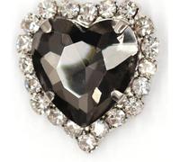 Rhinestones for Crafting， 50pcs Heart Shape Glass Rhinestones with Claw Sew On Crystal Stone Metal Base Buckle for Clothes Strass Diamond Sewn(Silver,10mm)