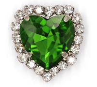 Rhinestones for Crafting， 50pcs Heart Shape Glass Rhinestones with Claw Sew On Crystal Stone Metal Base Buckle for Clothes Strass Diamond Sewn(Green,10mm)