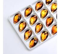 Rhinestones for Crafting， Sew-on Rhinestones Water Drops Flatback Sew on Stone 2 Holes Glass Crystal for DIY Wedding Dress Accessories(Orange,17x28mm 12pcs)