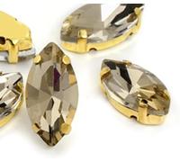 Rhinestones, Horse Eye/Leaf Shape Glass Rhinestones with Claw Sew On Crystal Stone Strass Diamond for Clothes Sewing Accessories(Silver,7X15mm 50pcs)