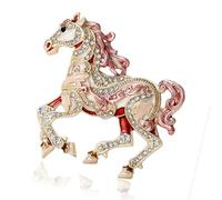 Rhinestones Horse Pin with Enameled Detailing Elegant Crystal Detail Animal Lapel Accessory for Everyday Wear Cartoon Horse Jewelry