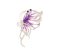 Rhinestones Imitation Pearls Butterfly Brooch Chinese Styles Lapel Pin Jewelry For Dresses Fashion Corsage Accessories Versatile Brooch Accessory