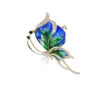 Rhinestones Imitation Pearls Butterfly Brooch Chinese Styles Lapel Pin Jewelry For Dresses Fashion Corsage Accessories Lightweight Alloy Brooch