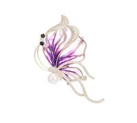 Rhinestones Imitation Pearls Butterfly Brooch Chinese Styles Lapel Pin Jewelry For Dresses Fashion Corsage Accessories Elegant Brooch For Women