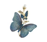 Rhinestones Imitation Pearls Butterfly Brooch Chinese Styles Lapel Pin Jewelry For Dresses Fashion Corsage Accessories Pearls Embellished Butterfly Brooch