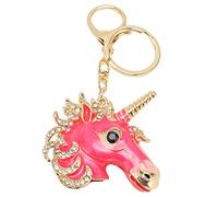 Rhinestones Keychain, 6pcs Mythical Beasts Heads Design Key Rings for Women Keychain Accessories Cute Keychain for Girls Women Men(Pink)
