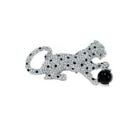 Rhinestones Leopard Brooch Statement Pin for Women Men Fashion Personality Black Crystal Panther Cougar Vintage Cheetah Animal Lapel Pins Badge Backpack Suit Coat Decoration Corsage Shawl Clip