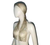 Rhinestones Meshes Headpiece Fishnets Hair Scarf Elastic Hairband Accessories for Evening Event Fashion Show Empty Crystal Net Hat