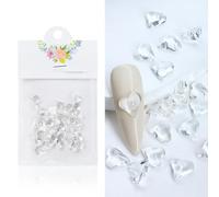 Rhinestones Nail Gems, 4.5g Acrylic Flower Nail Art Rhinestones Gems Multicolor Mixed Size 50 Pcs(30K-BTAX01)