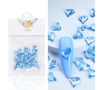 Rhinestones Nail Gems, 4.5g Acrylic Flower Nail Art Rhinestones Gems Multicolor Mixed Size 50 Pcs(30K-BTAX05)