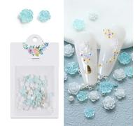 Rhinestones Nail Gems, 4.5g Acrylic Flower Nail Art Rhinestones Gems Multicolor Mixed Size 50 Pcs(50Pc-SCH04)