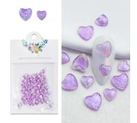 Rhinestones Nail Gems, 4.5g Acrylic Flower Nail Art Rhinestones Gems Multicolor Mixed Size 50 Pcs(50Pc-LJAX03)