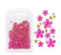 Rhinestones Nail Gems, 4.5g Acrylic Flower Nail Art Rhinestones Gems Multicolor Mixed Size 50 Pcs(D-BH24)