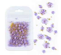 Rhinestones Nail Gems, 4.5g Acrylic Flower Nail Art Rhinestones Gems Multicolor Mixed Size 50 Pcs(D-BH8)