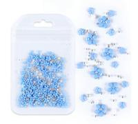 Rhinestones Nail Gems, 4.5g Acrylic Flower Nail Art Rhinestones Gems Multicolor Mixed Size 50 Pcs(D-BH9)