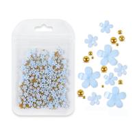 Rhinestones Nail Gems, 4.5g Acrylic Flower Nail Art Rhinestones Gems Multicolor Mixed Size 50 Pcs(D-BH20)