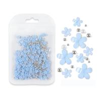 Rhinestones Nail Gems, 4.5g Acrylic Flower Nail Art Rhinestones Gems Multicolor Mixed Size 50 Pcs(D-BH19)